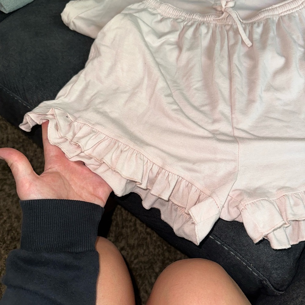 Light Pink Ruffle Pajama Set - Picture 6 of 7